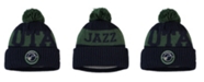 New Era Men's Navy Utah Jazz Sport Logo Cuffed Knit Hat with Pom